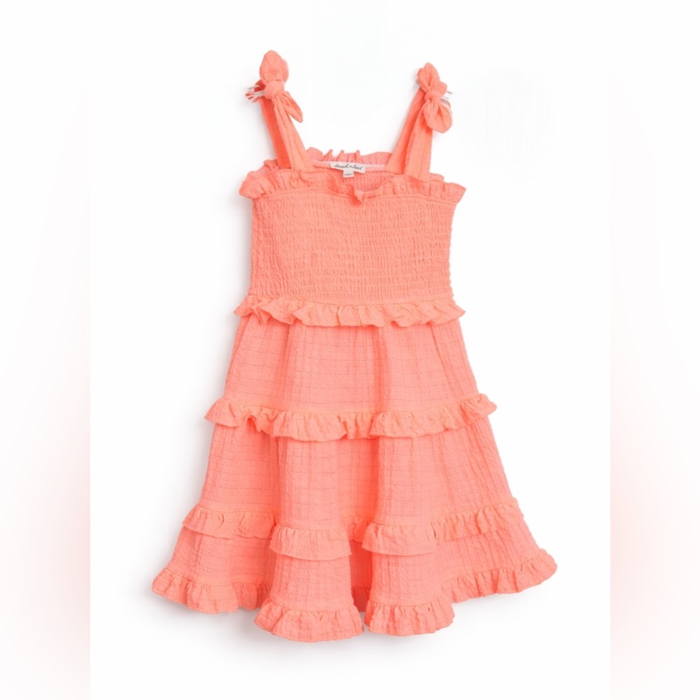 Derek Heart Vibrant Coral Ruffle Dress